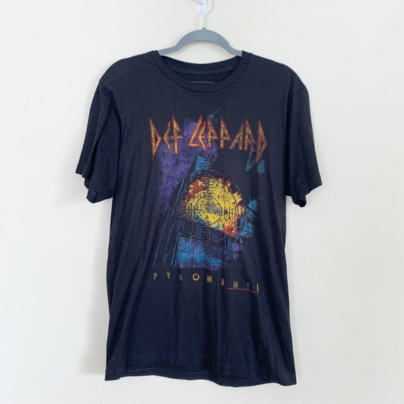 Live Nation Shirts Live Nation Def Leppard Mens Black Short Sleeve